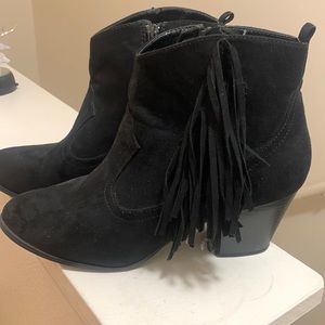 Black suede ankle booties